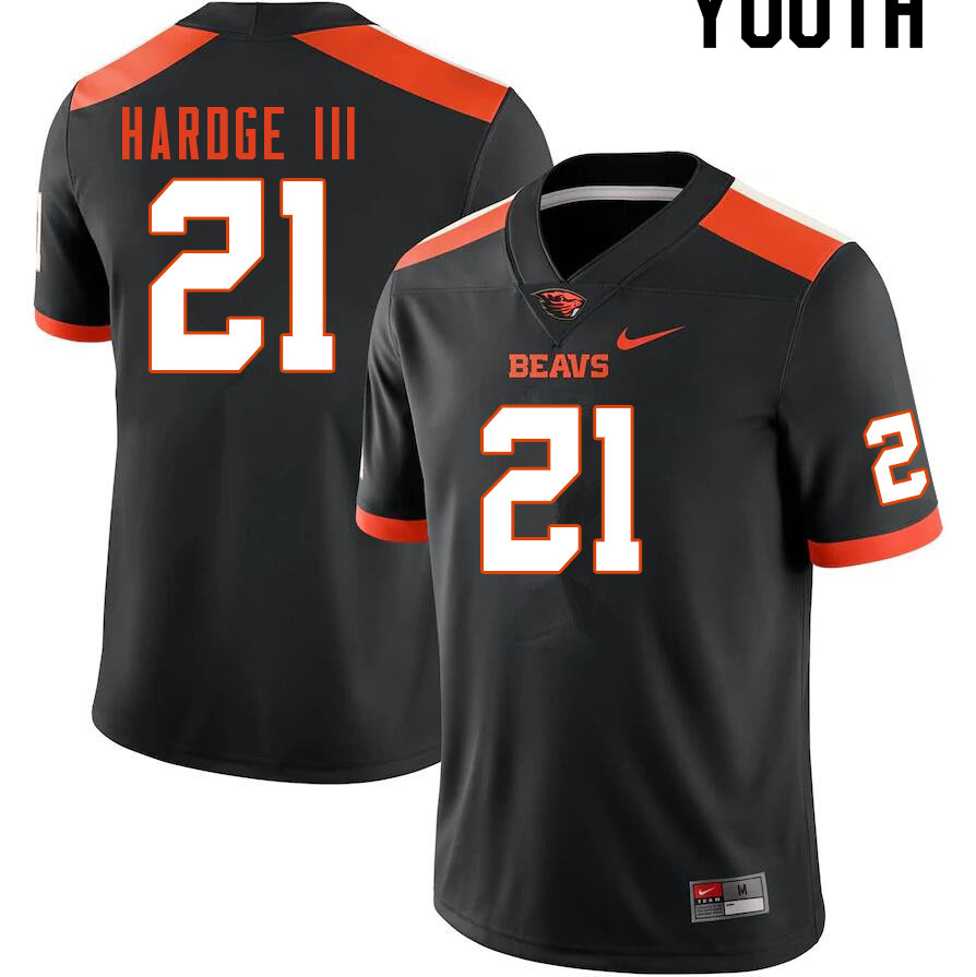 Youth #21 Ron Hardge III Oregon State Beavers College Football Jerseys Sale-Black - Click Image to Close